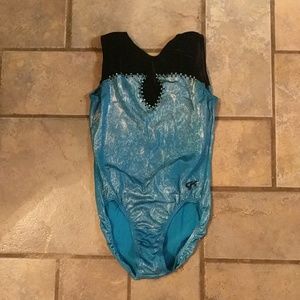 Adult Medium Teal/ Black Gk leotard